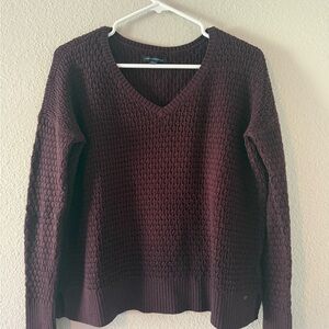 American Eagle Outfitters V-Neck Sweater - Deep Burgundy